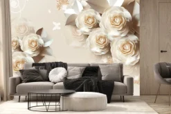 Fototapeta: 3d luksusowe róże i motyle