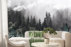 Fototapeta: 3d mural illustration drawing landscape forest tree wallpaper