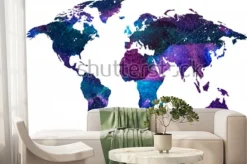 Fototapeta: 2d ręcznie ilustracja ilustracja świata. kolor gradientu akwarela