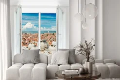 Fototapeta: Dachy florencji widział przez okno