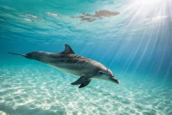 Fototapeta: Delfin pływający po dnie oceanu