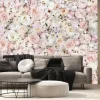 Fototapeta: Delicate blooming festive light pink and white flowers, blossoming