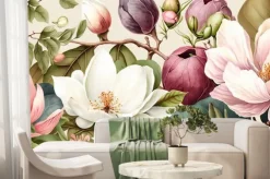 Fototapeta: Delicate floral watercolor pattern for textiles and backgrounds,