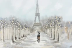 Fototapeta: Delikatna akwarela z wieżą eiffla i latarniami