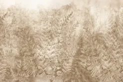 Fototapeta: Delikatne brązowe liście na jasnym tle