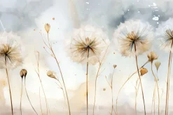 Fototapeta: Delikatne dmuchawce na akwarelowym tle subtelny botaniczny motyw