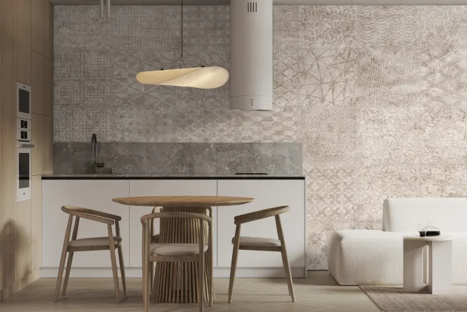 Fototapeta: Delikatne kształty we wzorze płytek