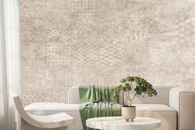 Fototapeta: Delikatne kształty we wzorze płytek