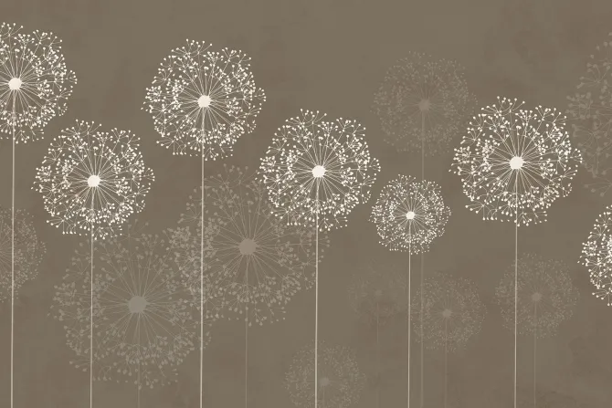 Fototapeta: Delikatne kwiaty na brązowym tle