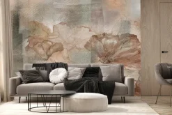 Fototapeta: Delikatne kwiaty na teksturowym tle