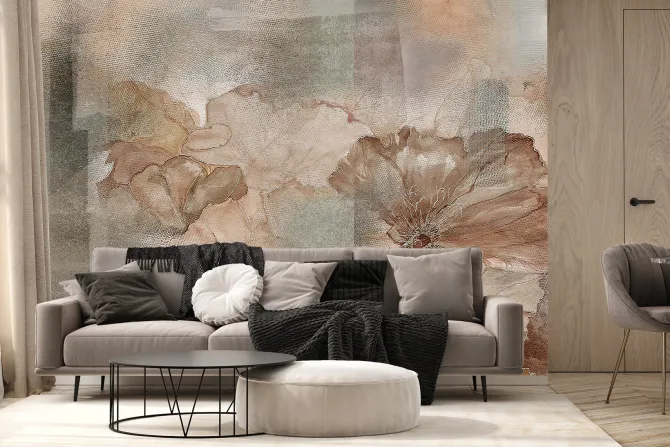 Fototapeta: Delikatne kwiaty na teksturowym tle