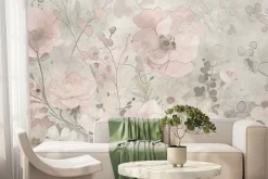 Fototapeta: Delikatne kwiaty na betonowym tle