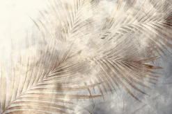 Fototapeta: Delikatne liście palm na betonie