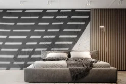 Fototapeta: Delikatne odbicie palm na ścianie z cieniem