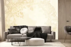 Fototapeta: Delikatny beżowy ornament koronka