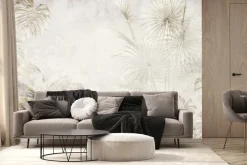 Fototapeta: Delikatny botaniczny wzór w beżach