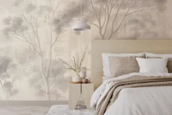 Fototapeta: Delikatny krajobraz lasu w beżach