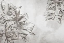 Fototapeta: Delikatny lotos na surowym tle w odcieniach szarości