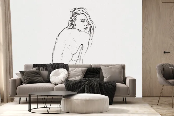 Fototapeta: Delikatny szkic kobiety