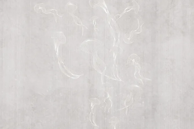 Fototapeta: Delikatny szkic morskich meduz