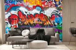 Fototapeta: Detail from a famous lennon wall in prague