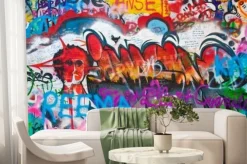 Fototapeta: Detail from a famous lennon wall in prague