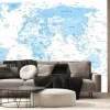 Fototapeta: Detailed world map blue colors