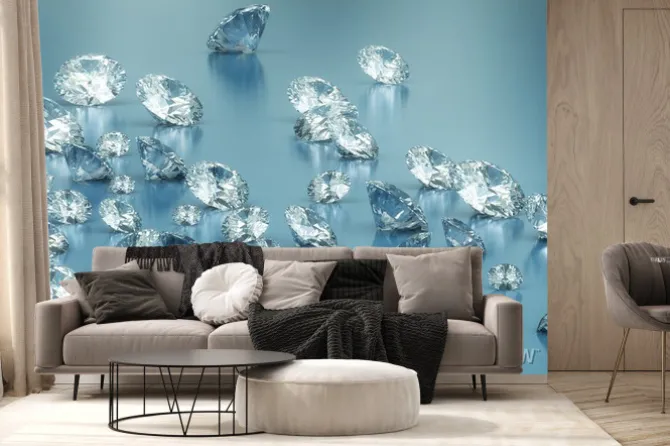 Fototapeta: Diamenty na niebieskim tle