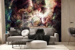 Fototapeta: Digital streszczenie jasnych i kolorowe mgławice galaktyki i