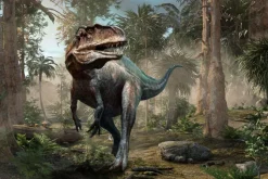 Fototapeta: Dinozaur w tropikalnej dżungli