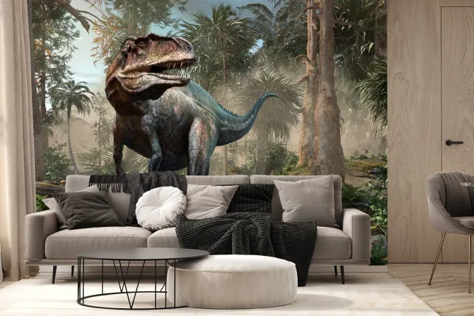 Fototapeta: Dinozaur w tropikalnej dżungli