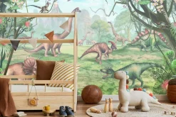 Fototapeta: Dinozaury w tropikach z wulkanami