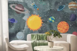 Fototapeta: Dla dzieci kolorowe planety w kosmosie