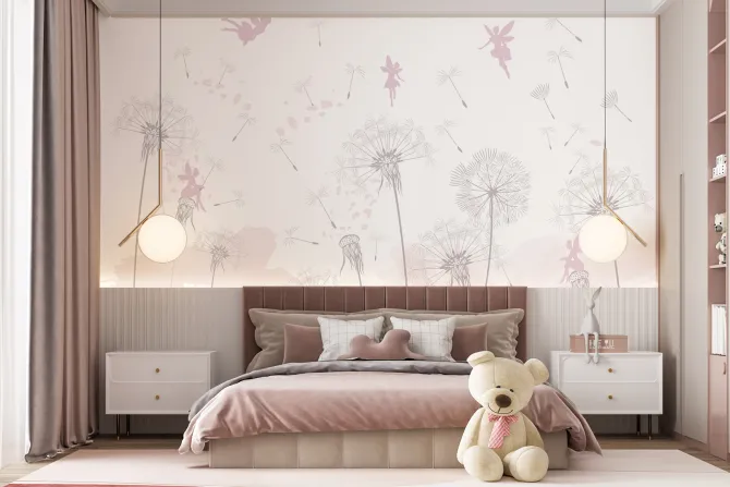 Fototapeta: Dmuchawce na wietrze z wróżkami