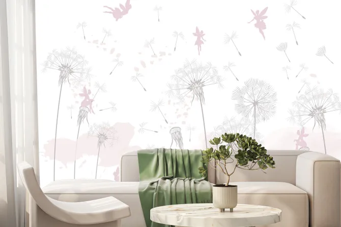 Fototapeta: Dmuchawce na wietrze z wróżkami