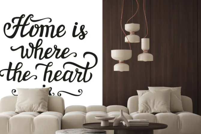 Fototapeta: "dom jest tam gdzie jest serce" plakat