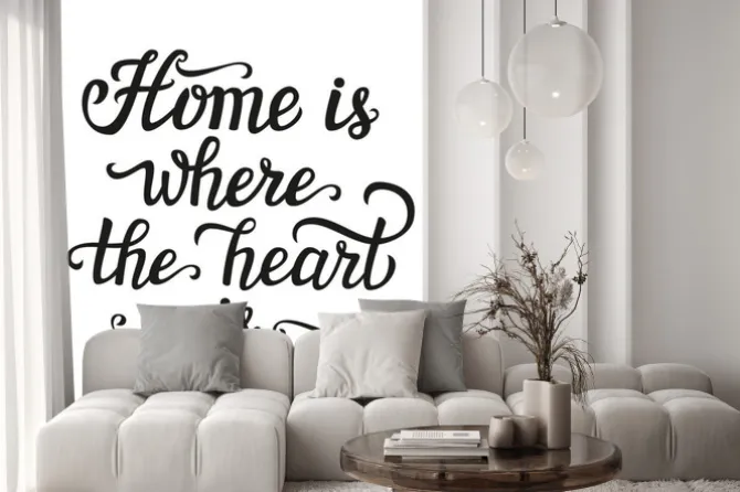 Fototapeta: "dom jest tam gdzie jest serce" plakat