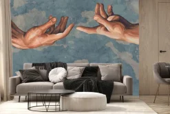 Fototapeta: Dłonie ludzkie na abstrakcyjnym tle nieba