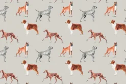 Fototapeta: Dostojne psy akwarela ilustracja na szarym tle