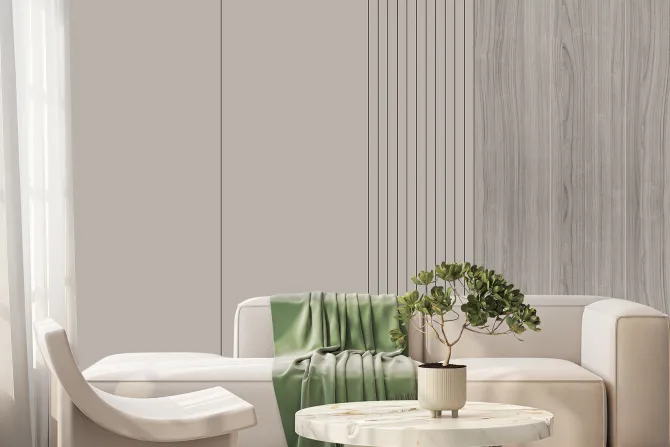 Fototapeta: Drewniane panele z cienkimi liniami