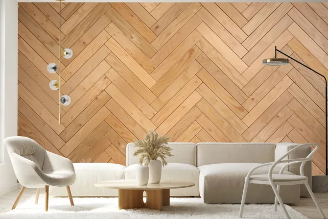 Fototapeta: Drewniany parkiet wzór jodełka