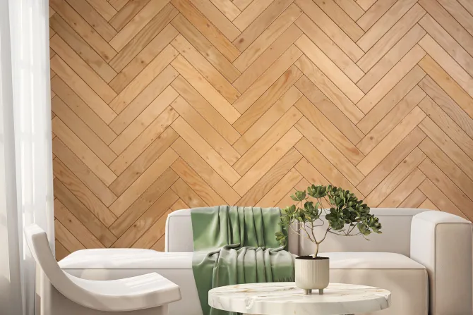 Fototapeta: Drewniany parkiet wzór jodełka