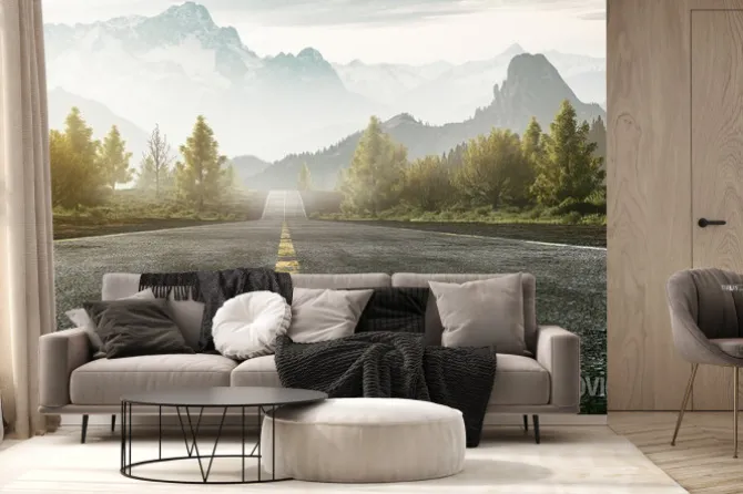 Fototapeta: Droga prowadzi w góry