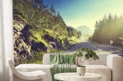 Fototapeta: Droga w górach, lofoty, norwegia