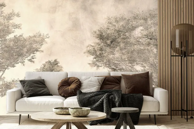 Fototapeta: Drzewa liściaste natura w stylu vintage