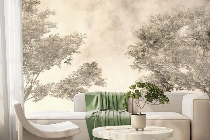 Fototapeta: Drzewa liściaste natura w stylu vintage