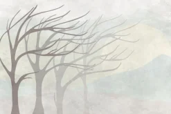 Fototapeta: Drzewa na wietrze minimalistyczny krajobraz