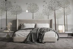 Fototapeta: Drzewa nad rzeką na tle gór