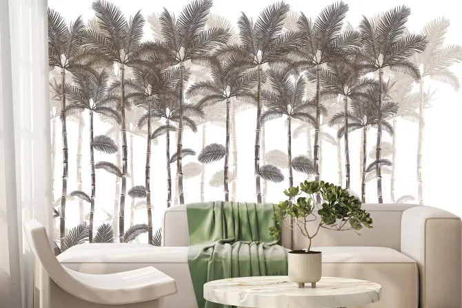 Fototapeta: Drzewa palm w tropikalnej dżungli