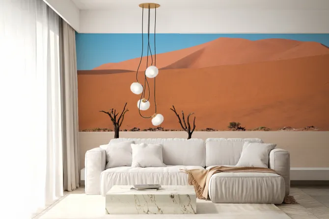 Fototapeta: Drzewa pustynne na tle wzgórz